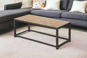 Homeroots 42" Brown Metal Coffee Table   489957
