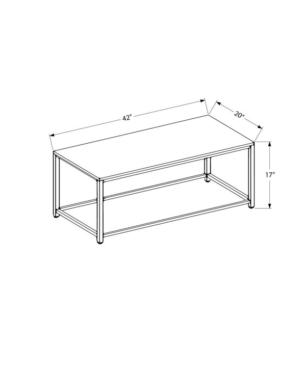 HomeRoots 42" Brown Metal Coffee Table - Modern Rectangular Design for Living Spaces, Durable & Stylish Decor 489957