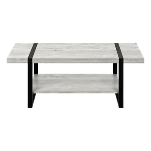 Homeroots 47" Gray And Black Coffee Table With Shelf   489959