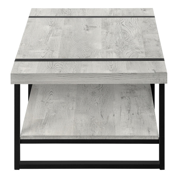 Homeroots 47" Gray And Black Coffee Table With Shelf   489959