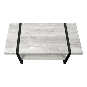 Homeroots 47" Gray And Black Coffee Table With Shelf   489959