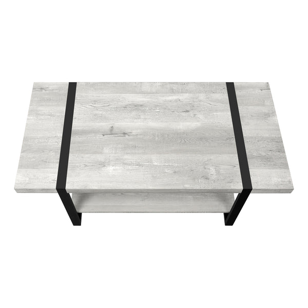 Homeroots 47" Gray And Black Coffee Table With Shelf   489959