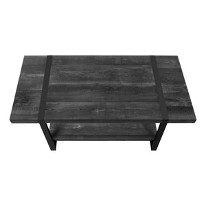 HomeRoots 47" Modern Black Coffee Table with Lower Shelf for Stylish Storage in Living Rooms & Offices 489960