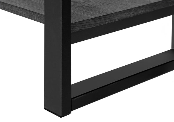 HomeRoots 47" Modern Black Coffee Table with Lower Shelf for Stylish Storage in Living Rooms & Offices 489960