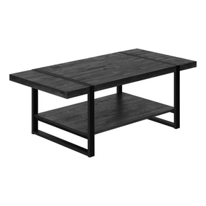 Homeroots 47" Black Coffee Table With Shelf   489960