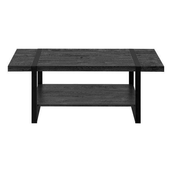 Homeroots 47" Black Coffee Table With Shelf   489960