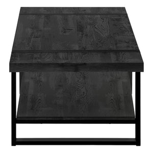 Homeroots 47" Black Coffee Table With Shelf   489960