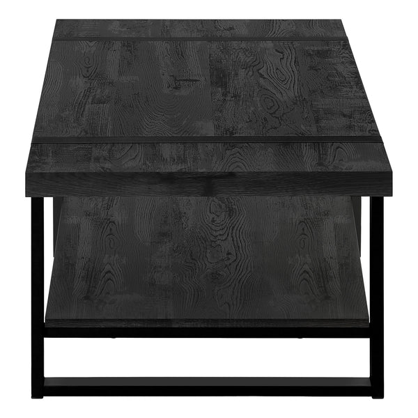 Homeroots 47" Black Coffee Table With Shelf   489960