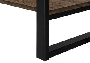 HomeRoots 47" Industrial-Farmhouse Brown and Black Wood Coffee Table with Storage Shelf for Modern Living Room 489961