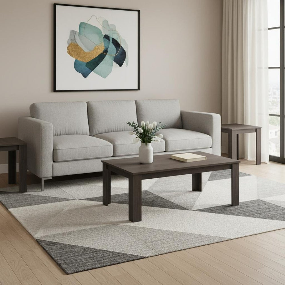 HomeRoots Set of Three 44" Oak Coffee Tables – Stylish, Versatile Design for Modern Living Spaces & Easy Care 489963