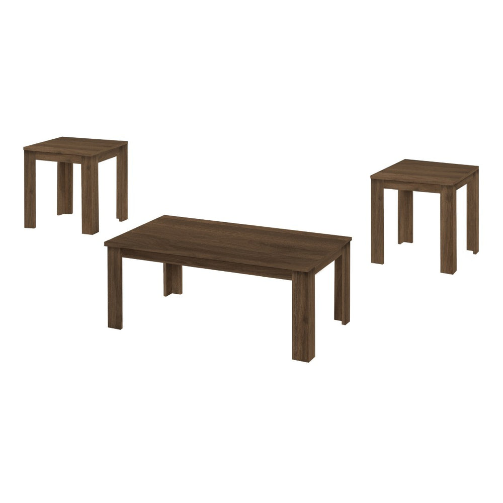 HomeRoots Set of Three 44" Dark Brown Rectangular Coffee Tables for Modern Living Room & Versatile Styling 489964