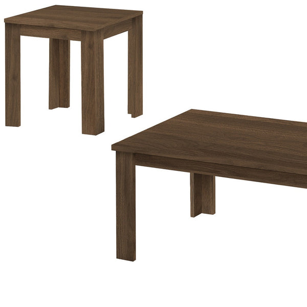Homeroots Set Of Three 44" Dark Brown Coffee Table   489964