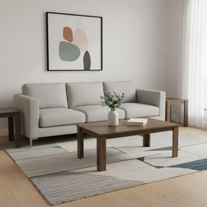 HomeRoots Set of Three 44" Dark Brown Rectangular Coffee Tables for Modern Living Room & Versatile Styling 489964