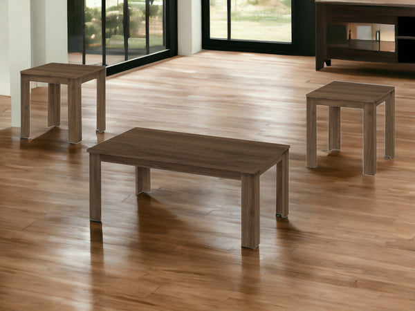 Homeroots Set Of Three 44" Dark Brown Coffee Table   489964
