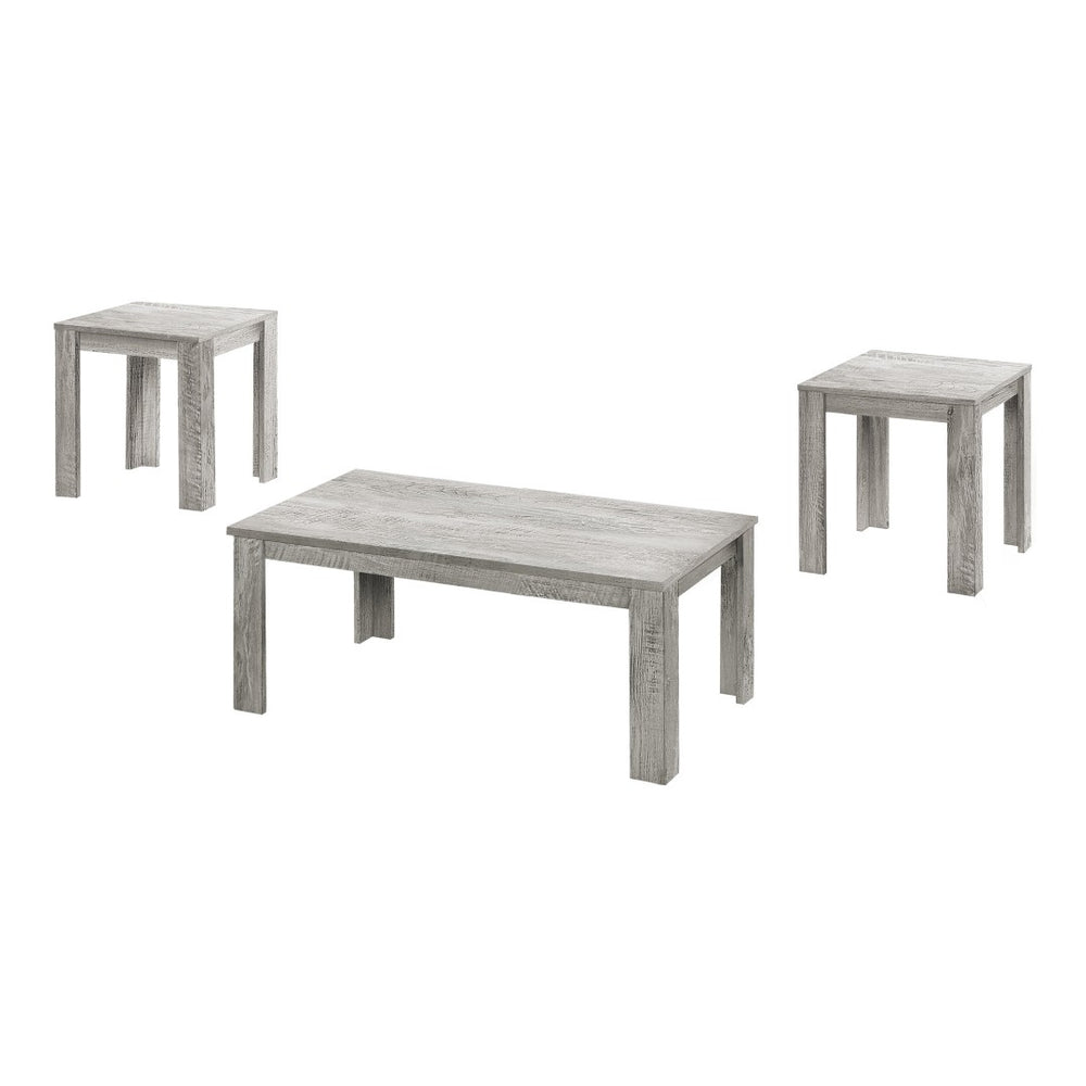 HomeRoots Set of Three 44" Gray Coffee Tables - Modern Design with Durable Build for Versatile Home Styling 489965
