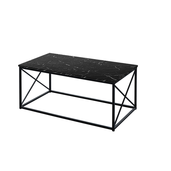 Homeroots Set Of Three 42" Black Metal Coffee Table   489966