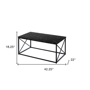 Homeroots Set Of Three 42" Black Metal Coffee Table   489966