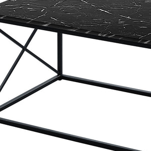Homeroots Set Of Three 42" Black Metal Coffee Table   489966