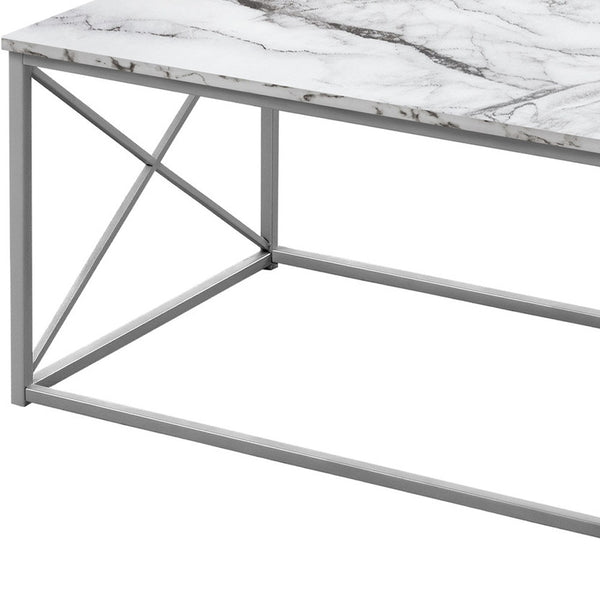 Homeroots Set Of Three 42" White Metal Coffee Table   489967