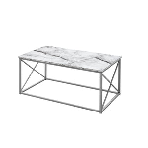 Homeroots Set Of Three 42" White Metal Coffee Table   489967