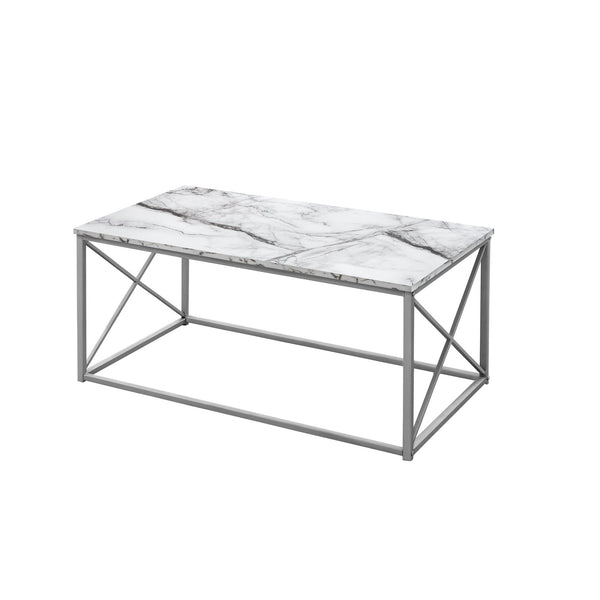Homeroots Set Of Three 42" White Metal Coffee Table   489967