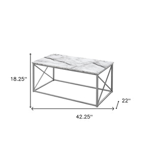 Homeroots Set Of Three 42" White Metal Coffee Table   489967