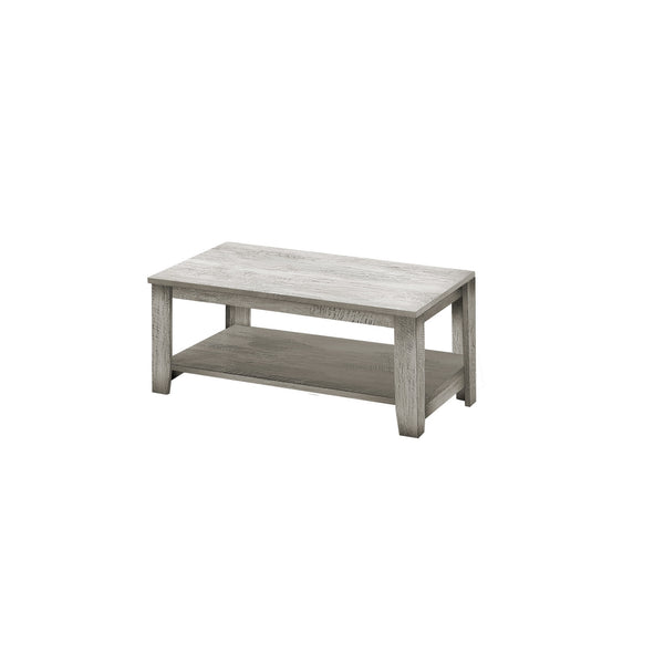 Homeroots Set Of Three 42" Gray Rectangular Coffee Table With Three Shelves   489974