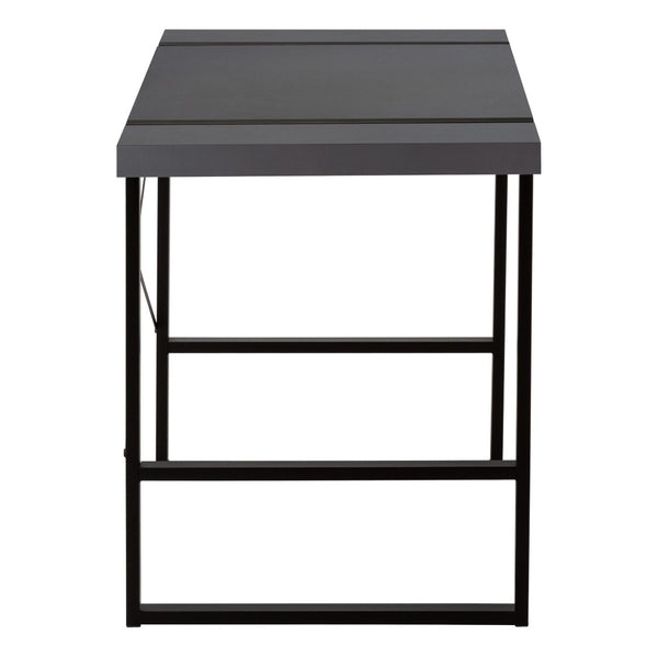 HomeRoots 49" Modern Gray and Black Computer Desk - Stylish, Durable, and Ergonomic for Home or Office Use 489982
