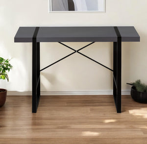 Homeroots 49" Gray And Black Computer Desk   489982