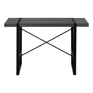 HomeRoots 49" Modern Gray and Black Computer Desk - Stylish, Durable, and Ergonomic for Home or Office Use 489982