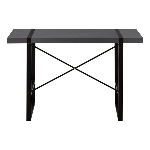 HomeRoots 49" Modern Gray and Black Computer Desk - Stylish, Durable, and Ergonomic for Home or Office Use 489982