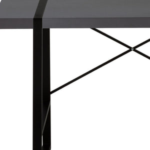HomeRoots 49" Modern Gray and Black Computer Desk - Stylish, Durable, and Ergonomic for Home or Office Use 489982