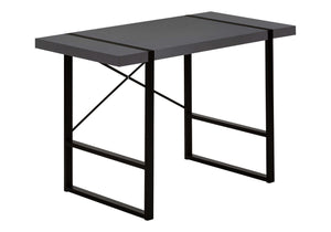 HomeRoots 49" Modern Gray and Black Computer Desk - Stylish, Durable, and Ergonomic for Home or Office Use 489982
