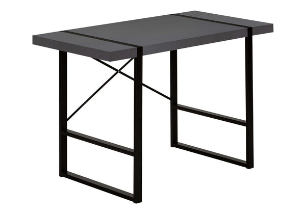 HomeRoots 49" Modern Gray and Black Computer Desk - Stylish, Durable, and Ergonomic for Home or Office Use 489982
