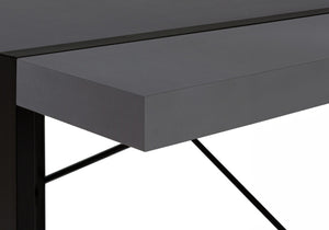 HomeRoots 49" Modern Gray and Black Computer Desk - Stylish, Durable, and Ergonomic for Home or Office Use 489982