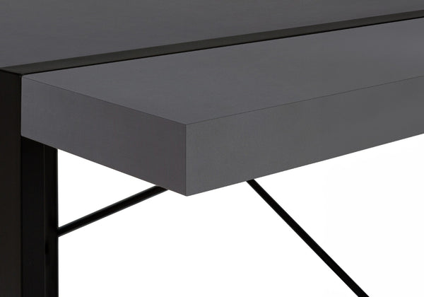 HomeRoots 49" Modern Gray and Black Computer Desk - Stylish, Durable, and Ergonomic for Home or Office Use 489982