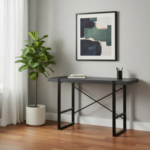 HomeRoots 49" Modern Gray and Black Computer Desk - Stylish, Durable, and Ergonomic for Home or Office Use 489982