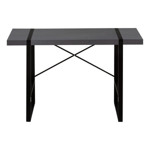 HomeRoots 49" Modern Gray and Black Computer Desk - Stylish, Durable, and Ergonomic for Home or Office Use 489982