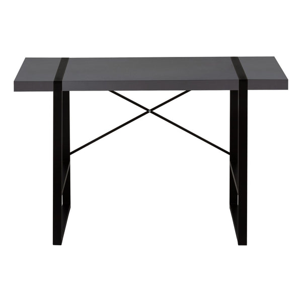 HomeRoots 49" Modern Gray and Black Computer Desk - Stylish, Durable, and Ergonomic for Home or Office Use 489982