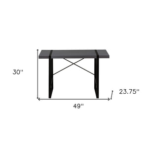 Homeroots 49" Gray And Black Computer Desk   489982