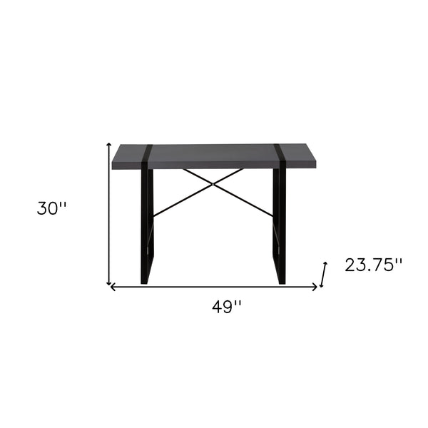 Homeroots 49" Gray And Black Computer Desk   489982