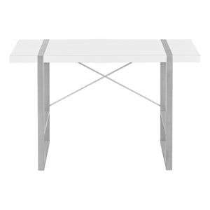 Homeroots 49" White And Gray Computer Desk   489983