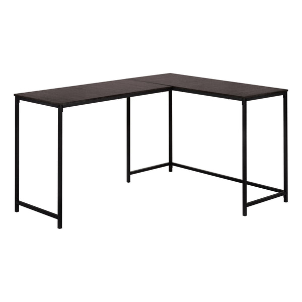 Homeroots 58" Espresso And Black L Shape Computer Desk   489984