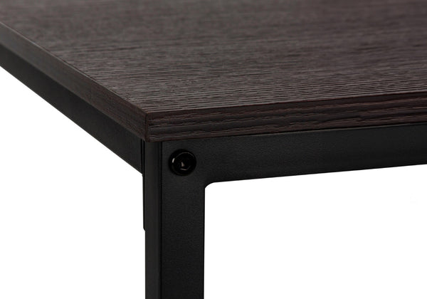 HomeRoots 58" Stylish Espresso and Black L-Shaped Computer Desk with Durable Metal Frame for Home Office Use 489984