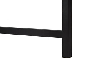 HomeRoots 58" L-Shaped Gray and Black Faux Stone Wood Corner Desk with Metal Frame for Modern Workspaces 489985