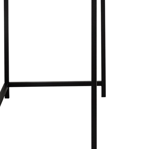 HomeRoots 58" L-Shaped Gray and Black Faux Stone Wood Corner Desk with Metal Frame for Modern Workspaces 489985