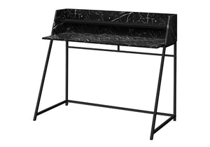 HomeRoots 47" Sleek Black and White Wood and Metal Sled Computer Desk - Modern Design with Ample Storage Space 489986