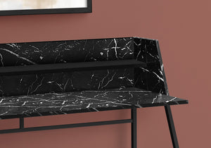 HomeRoots 47" Sleek Black and White Wood and Metal Sled Computer Desk - Modern Design with Ample Storage Space 489986