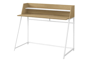 HomeRoots 47" Modern Natural Wood and Metal Sled Computer Desk for Stylish Home Office Upgrade and Storage 489987