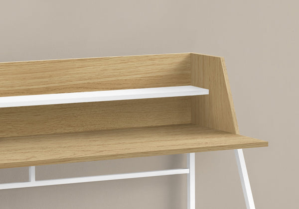 HomeRoots 47" Modern Natural Wood and Metal Sled Computer Desk for Stylish Home Office Upgrade and Storage 489987